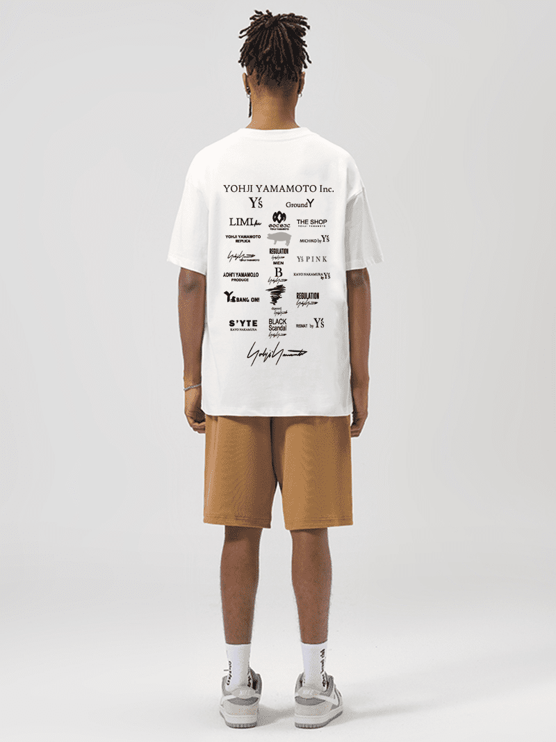 Yohji Yamamoto X Bafang Full Printed Logo Tee