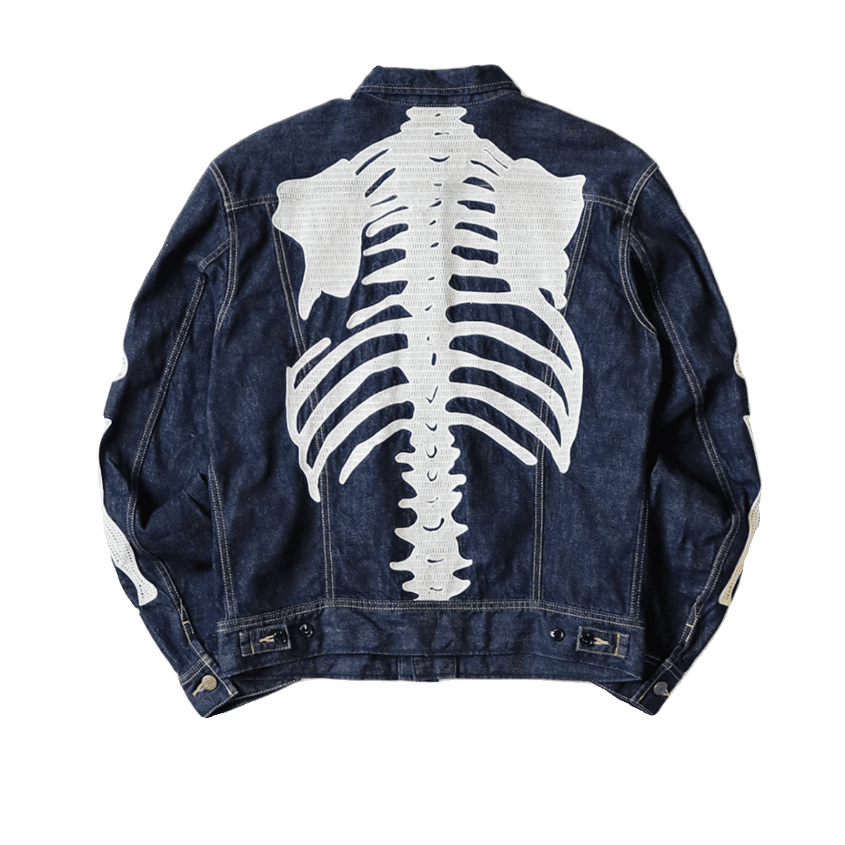 Kapital Hitian Hehong Denim Lapel Bone Embroidery Jacket