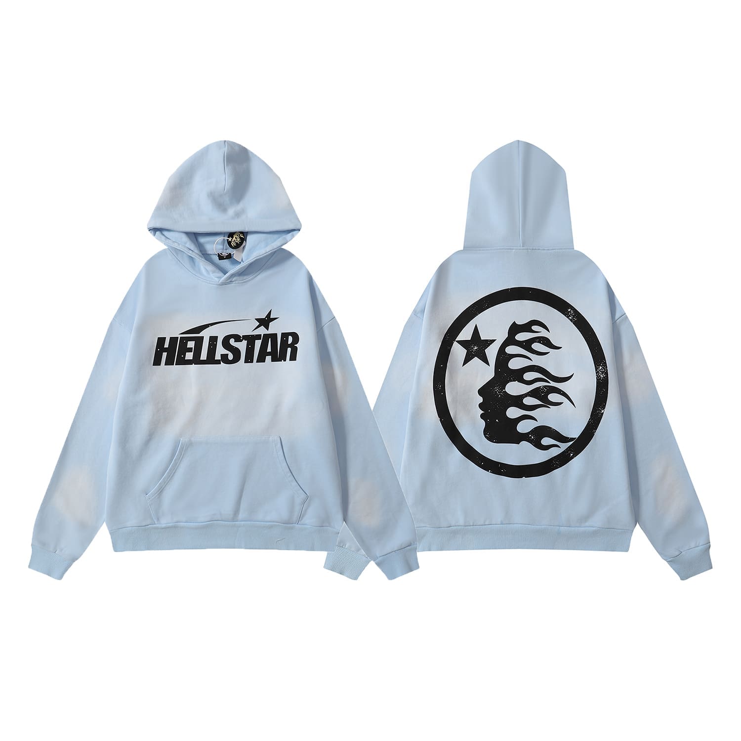 H*lst*r hell star mud print hooded sweater