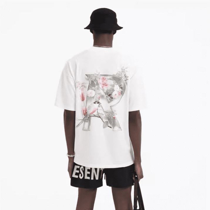 Represent Flower Letter High Street Casual T-Shirt for Men and Women