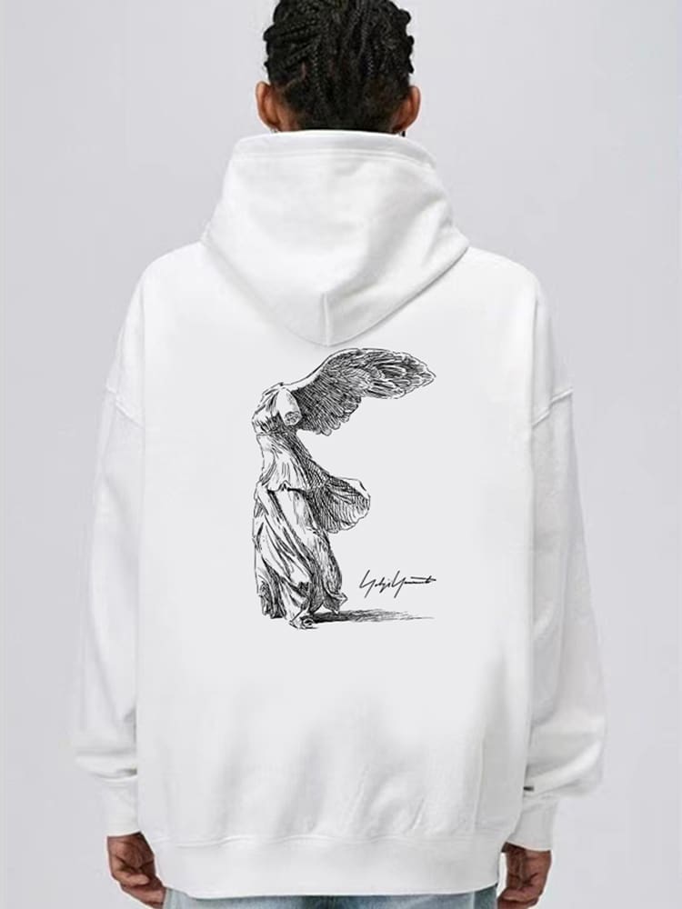 Yohji Yamamoto Sketch Folding Wing Angel Hoodie