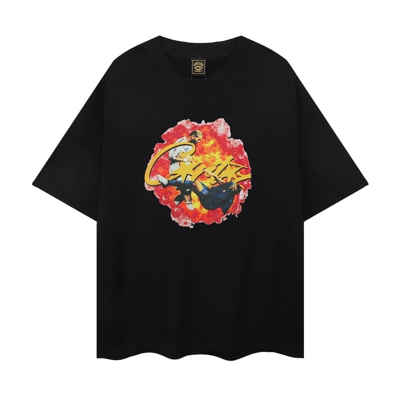 Corteiz Devil Island Graffiti Short Sleeve T-Shirt Summer Street Style