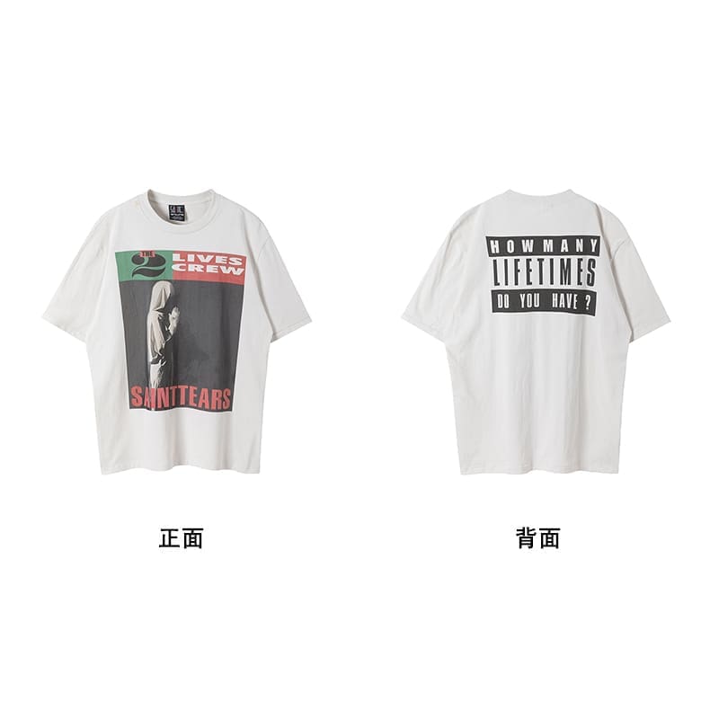 Saint Michael American Vintage Short-Sleeved T-Shirt Hip Hop Niche Style