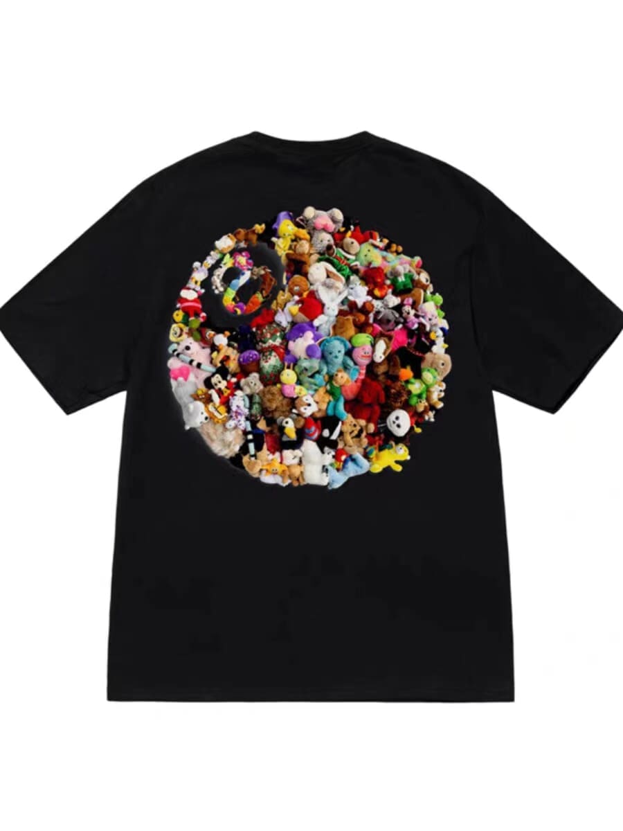 Stussy Crown Surfing Print Short Sleeve T-Shirt for Men and Women 1
