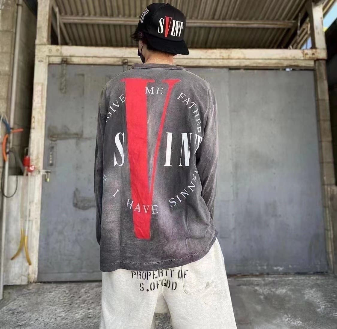 Saint Michael Vlone Washed Distressed Retro Shorts for Men