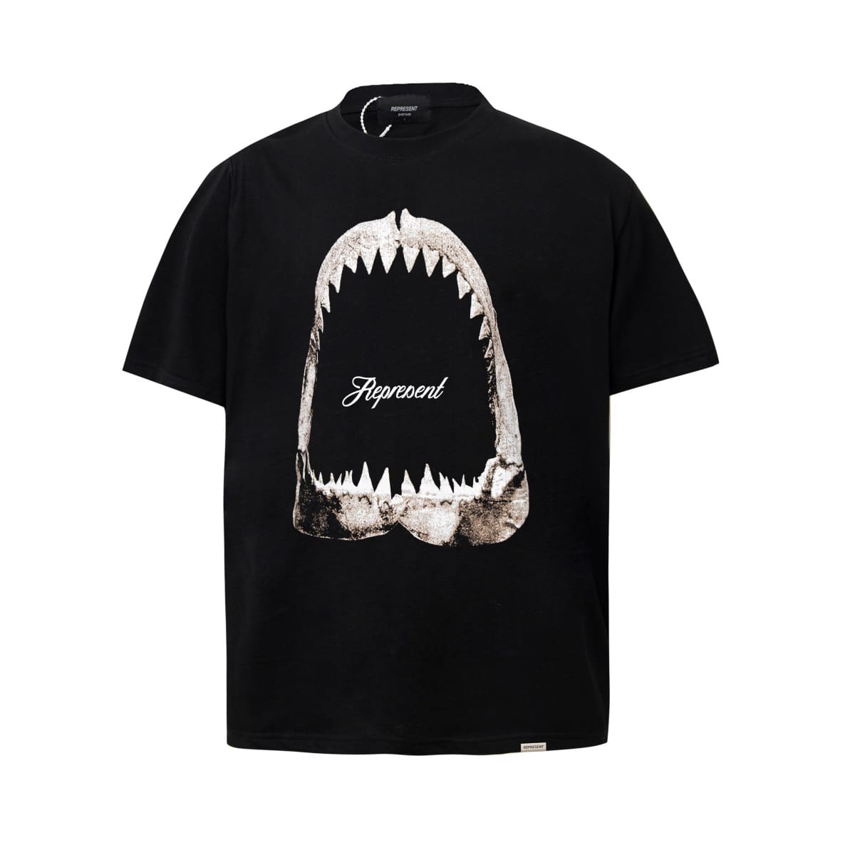 Represent Great White Shark Print High Street Loose T-Shirt for Men and Women
