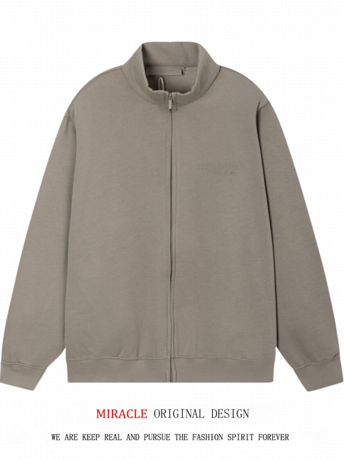 Fog Essentials Flocking Letter Zipper Jacket