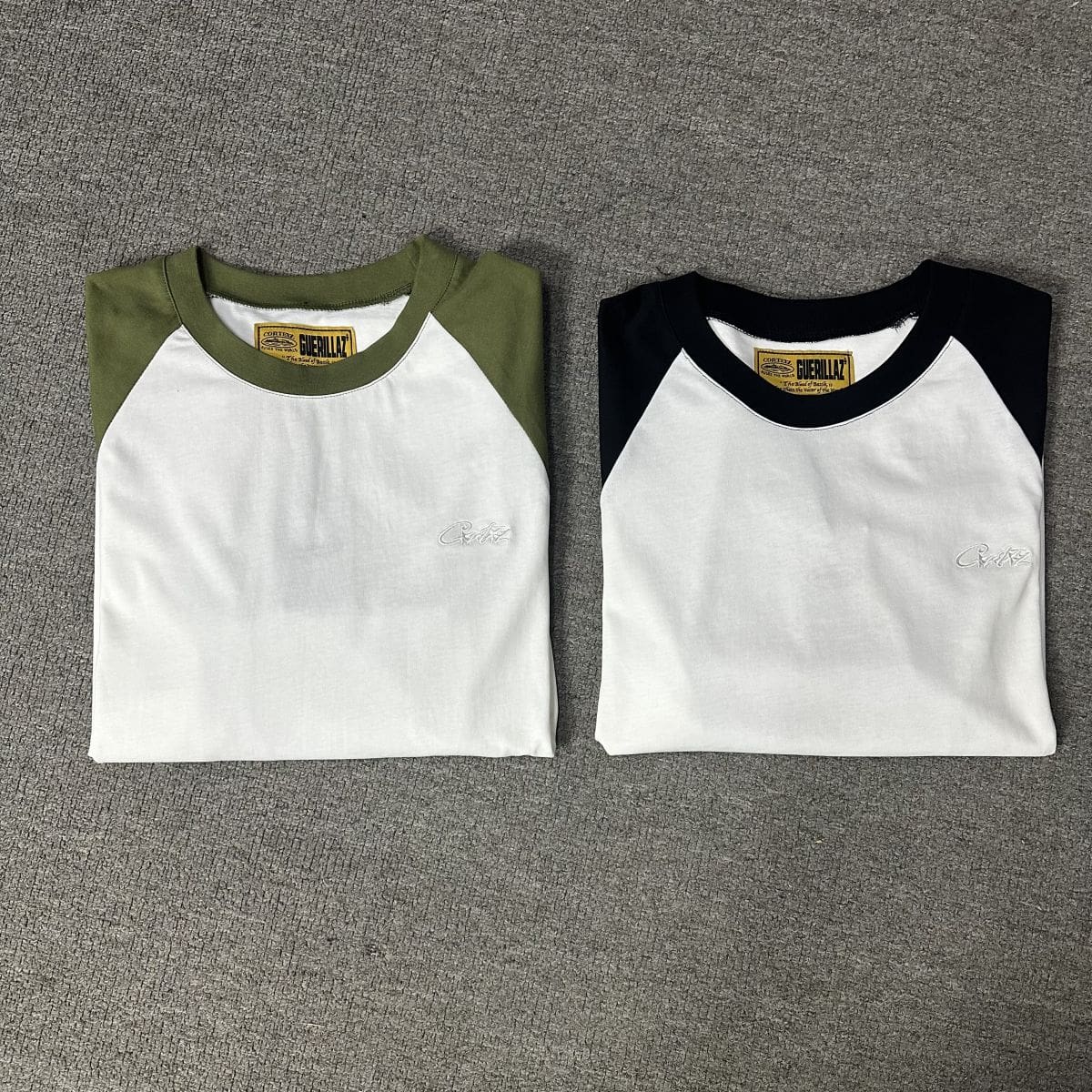 Corteiz Devil Island Color Matching Raglan Long Sleeve T-Shirt Loose Casual Couple Top