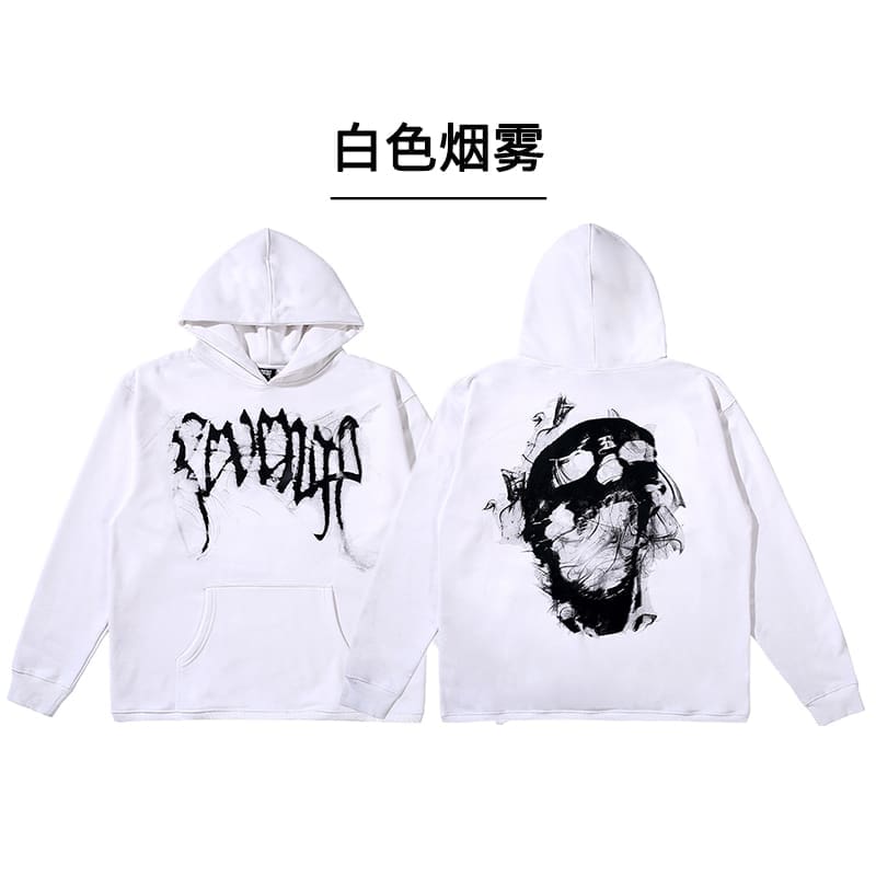 Revenge Style Black Skull Logo Hoodie 2