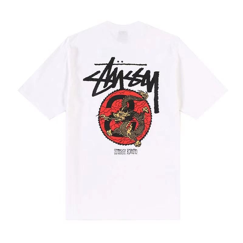 Stussy Crown Surfing Print Short Sleeve T-Shirt for Men and Women 1