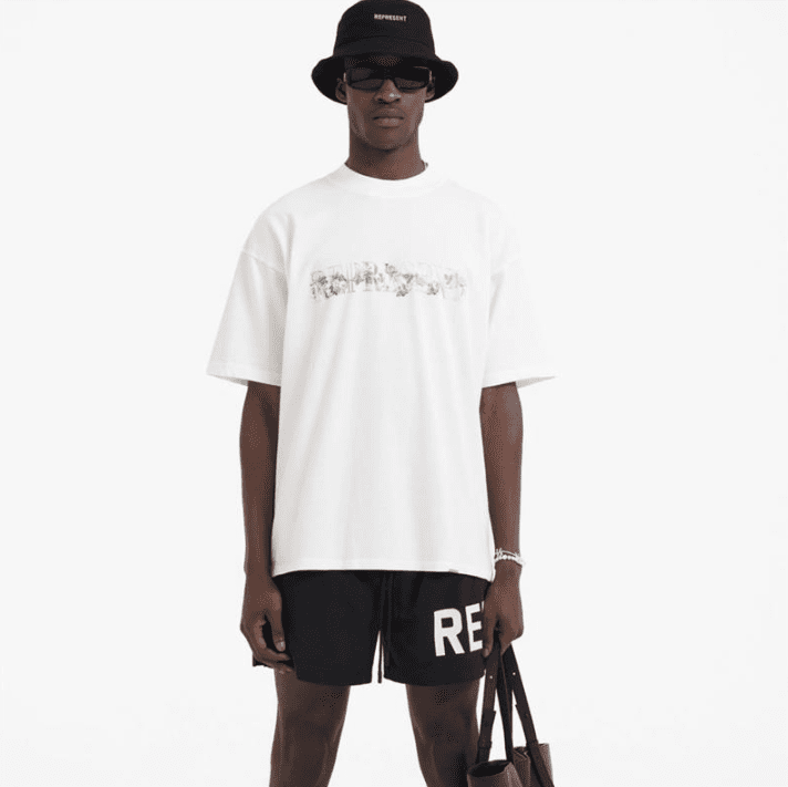 Represent Flower Letter High Street Casual T-Shirt for Men and Women