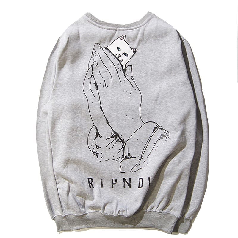 Ripndip Pocket Middle Finger Cat Pullover