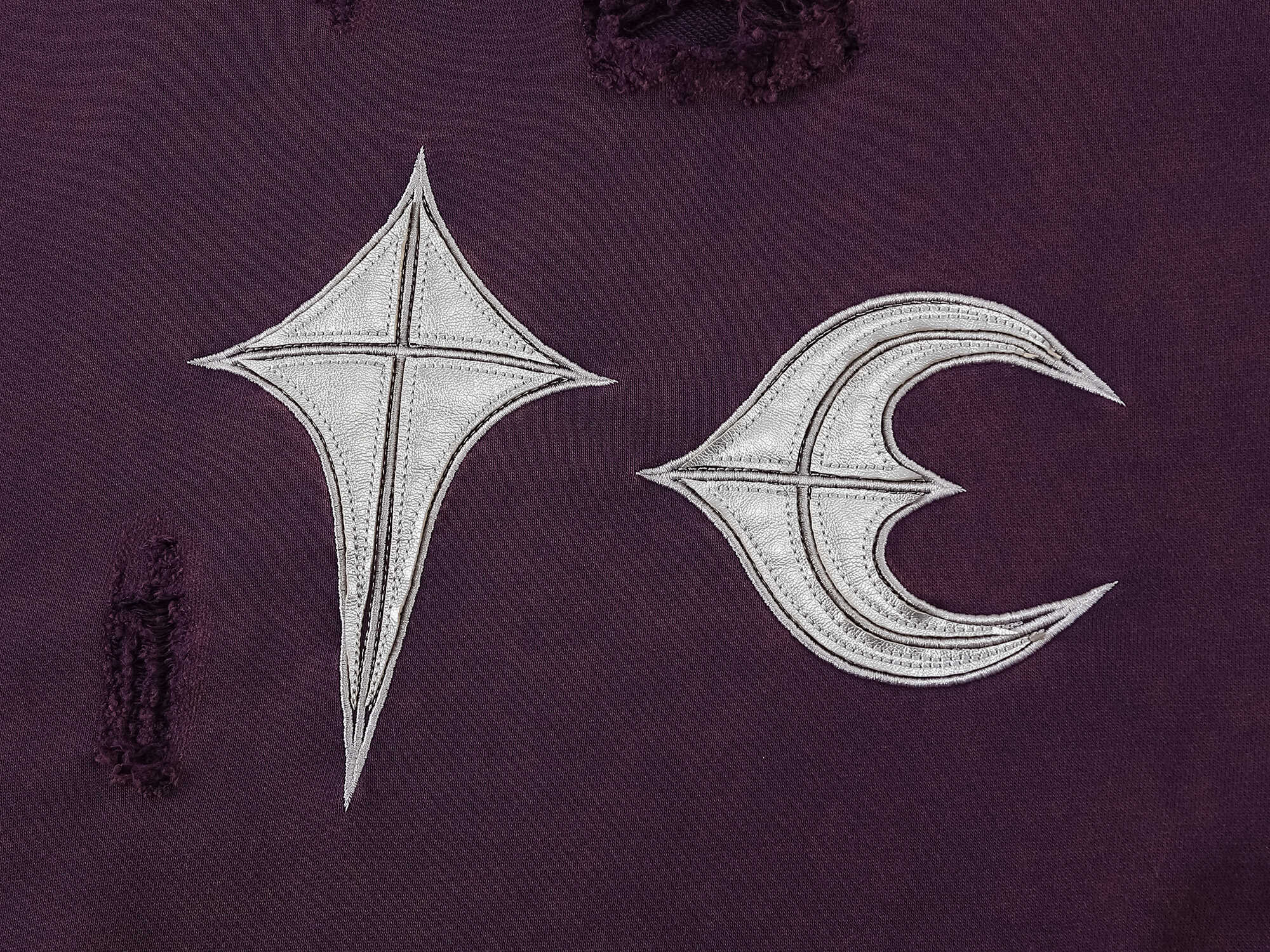 Thug Club Purple Washed Distressed Hoodie