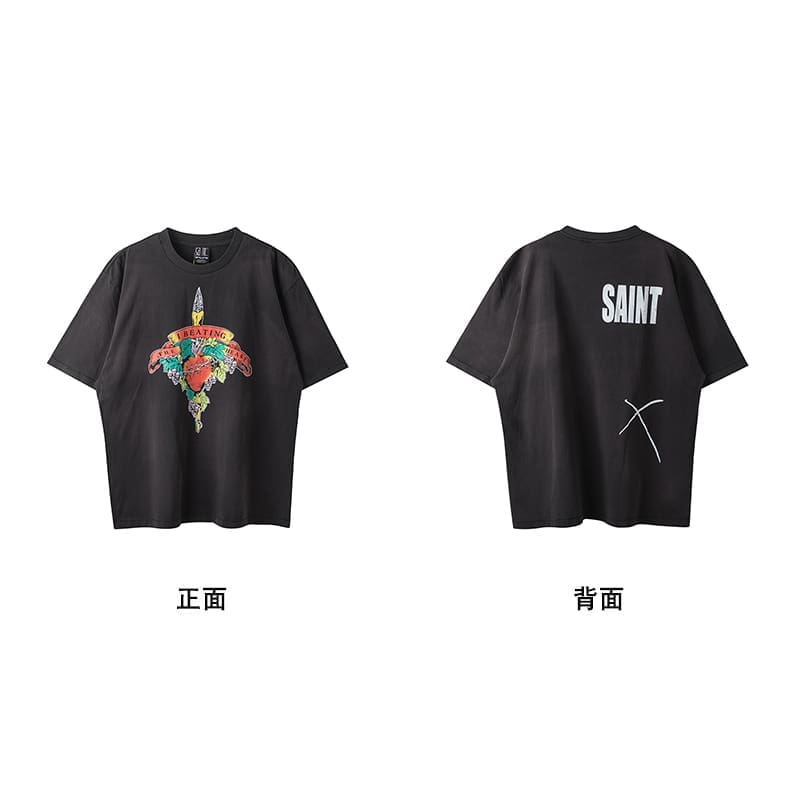 Saint Michael Vintage Short-Sleeved T-Shirt European Hip Hop Niche Style