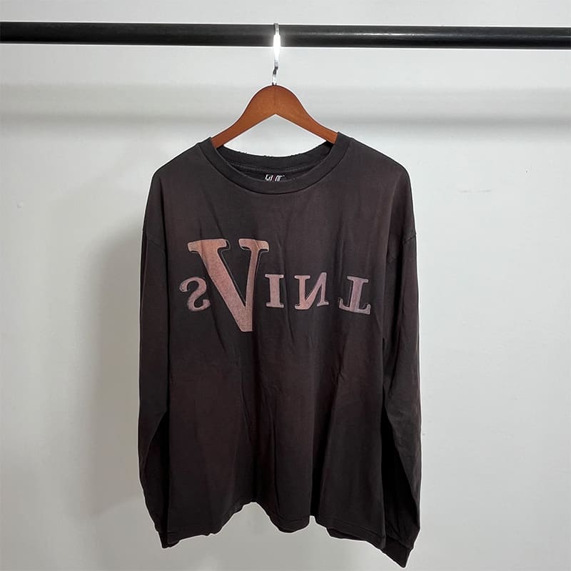 Saint Michael American-Style Distressed Long-Sleeved T-Shirt for Men and Women