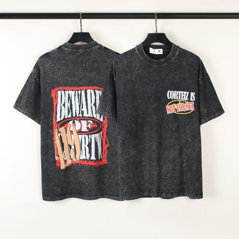 Corteiz Devil Island Washed Joint T-Shirt Short Sleeve Summer