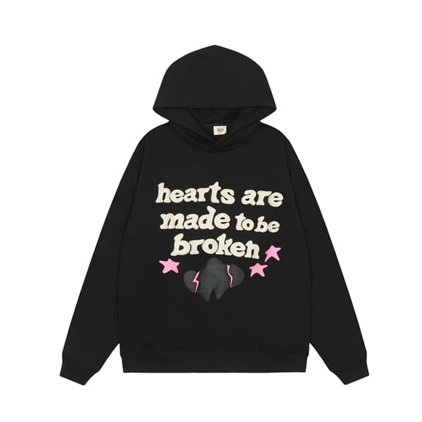 Broken Planet Puff Print Loose Hoodie for Men and Women