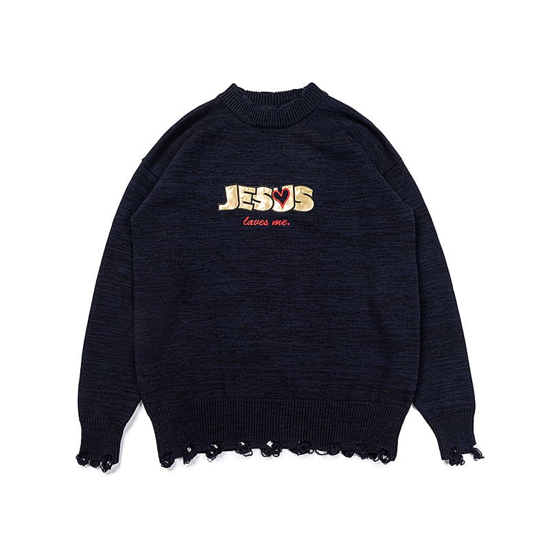 Vetements Slogan Embroidered Sweater