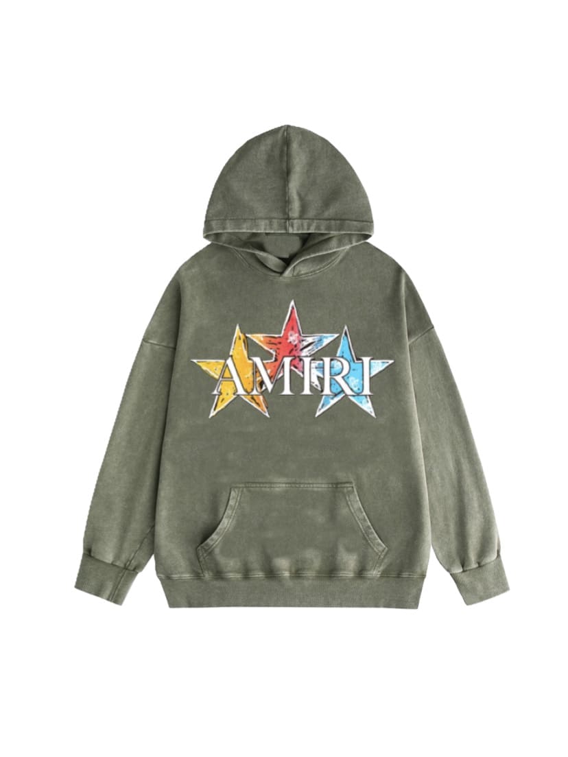 Amiri Washed Wear Pullover Hoodie
