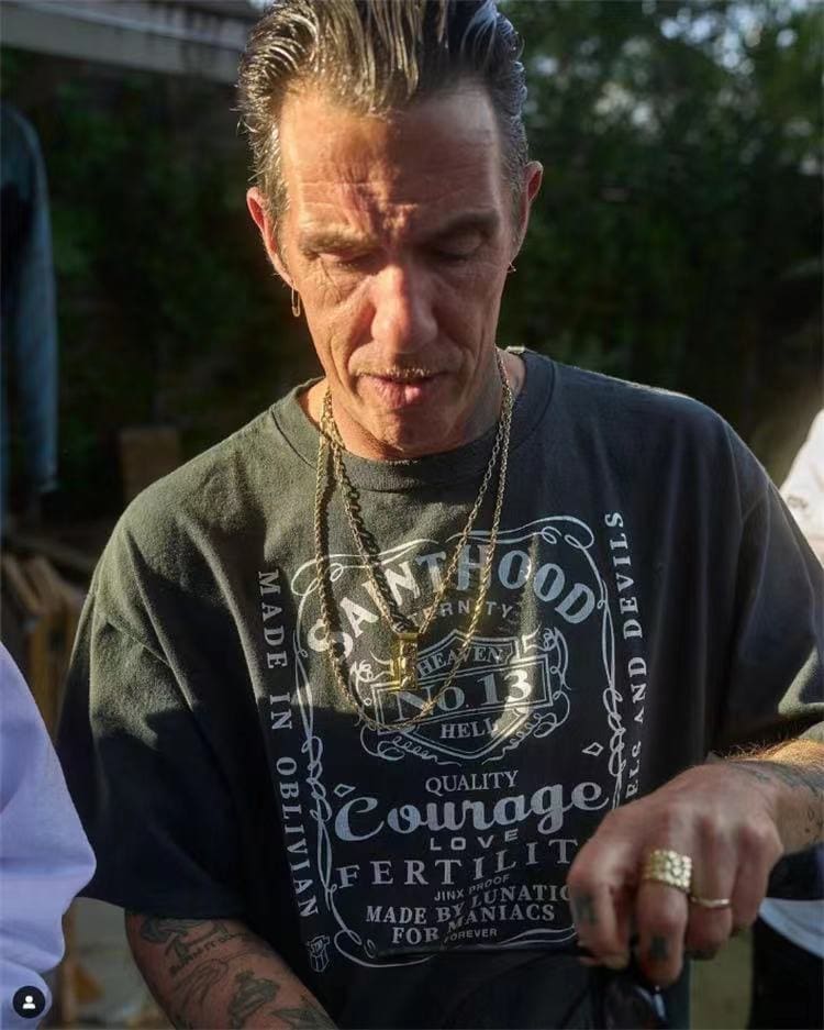 Saint Michael x Neighborhood High Street Ripped Short Sleeve T-Shirt for Men and Women