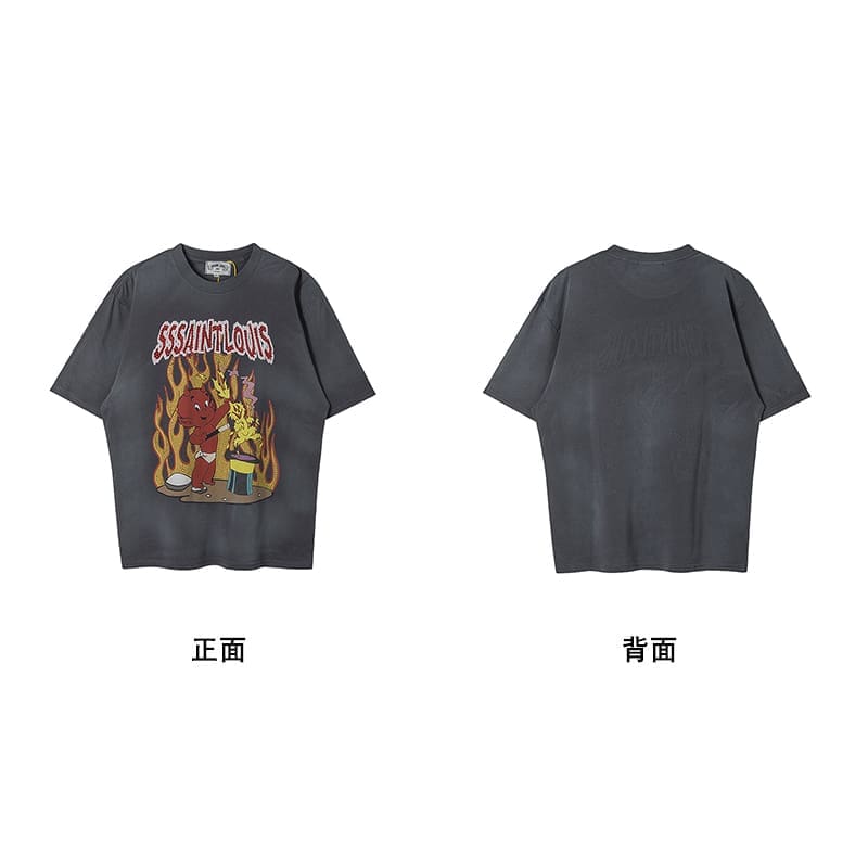 Saint Michael Vintage Short-Sleeved T-Shirt European Hip Hop Niche Style