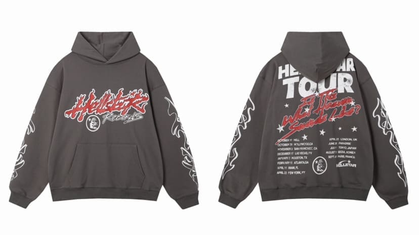 H*lst*r letter printed hooded pullover