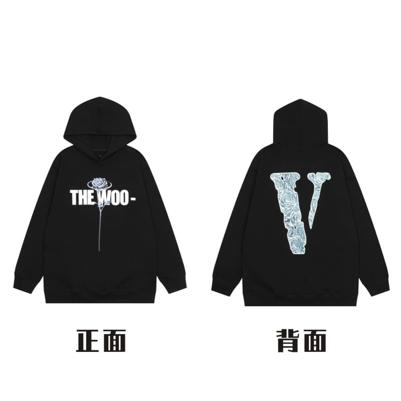 VLONE x Juice WRLD Big V Hoodie for Men and Women High Street Fashion