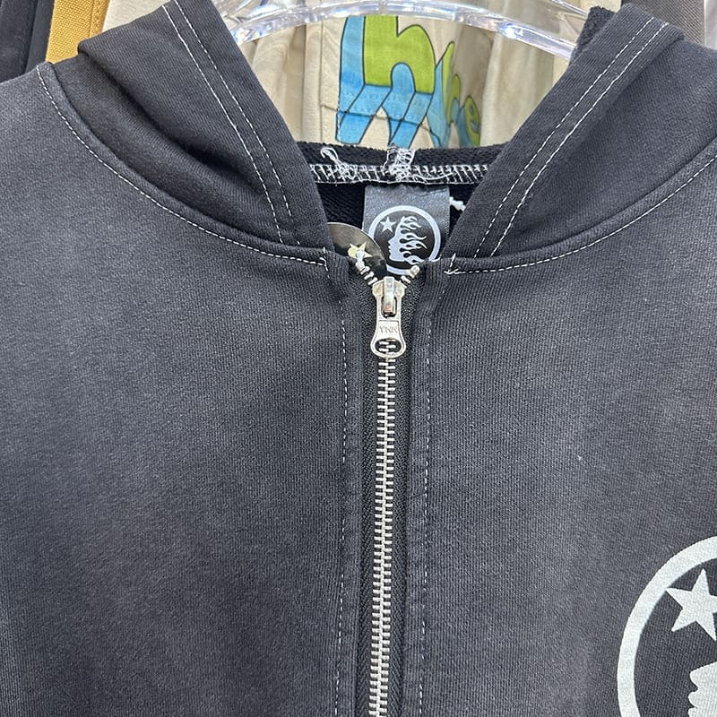 H*lst*r vintage washed zipper sweater