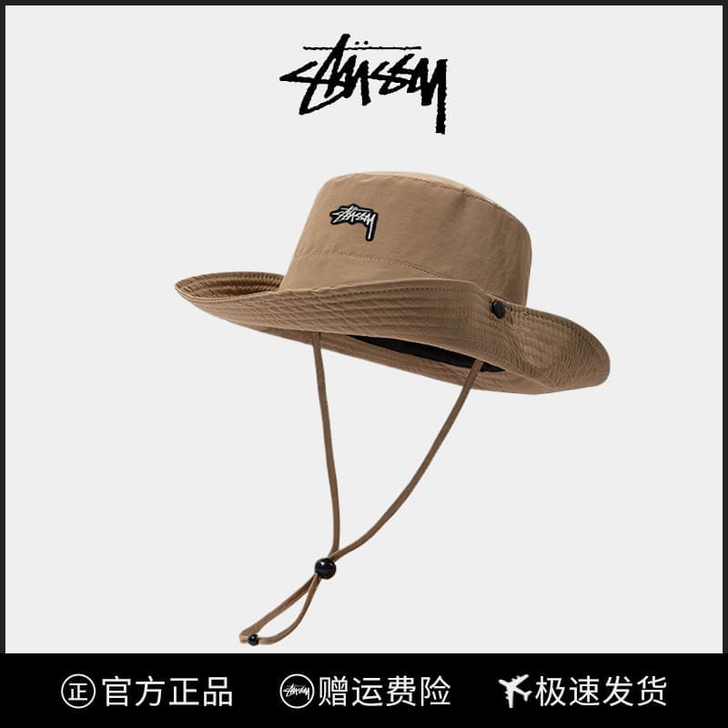 Stussy Outdoor Quick-Drying Bucket Hat Summer Sun Hat for Women