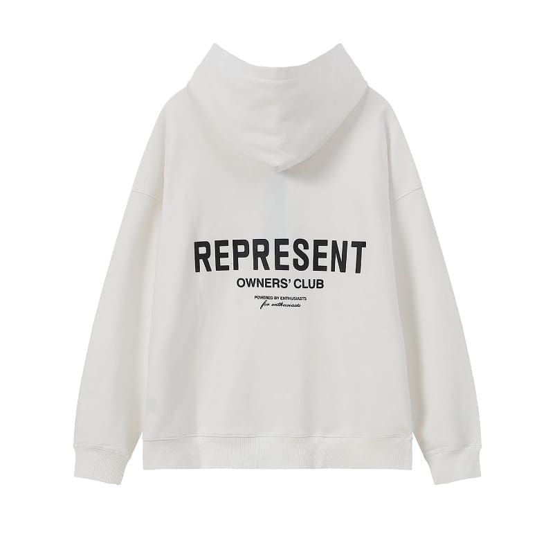 Represent Simple Letter Logo Hooded Jacket High Street Loose Pullover Sweater for Spring and Autumn