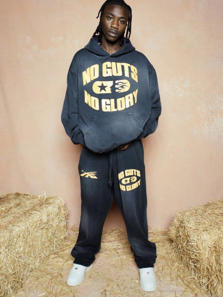 H*lst*r vintage hoodie mud-dyed washed sweater for men and women