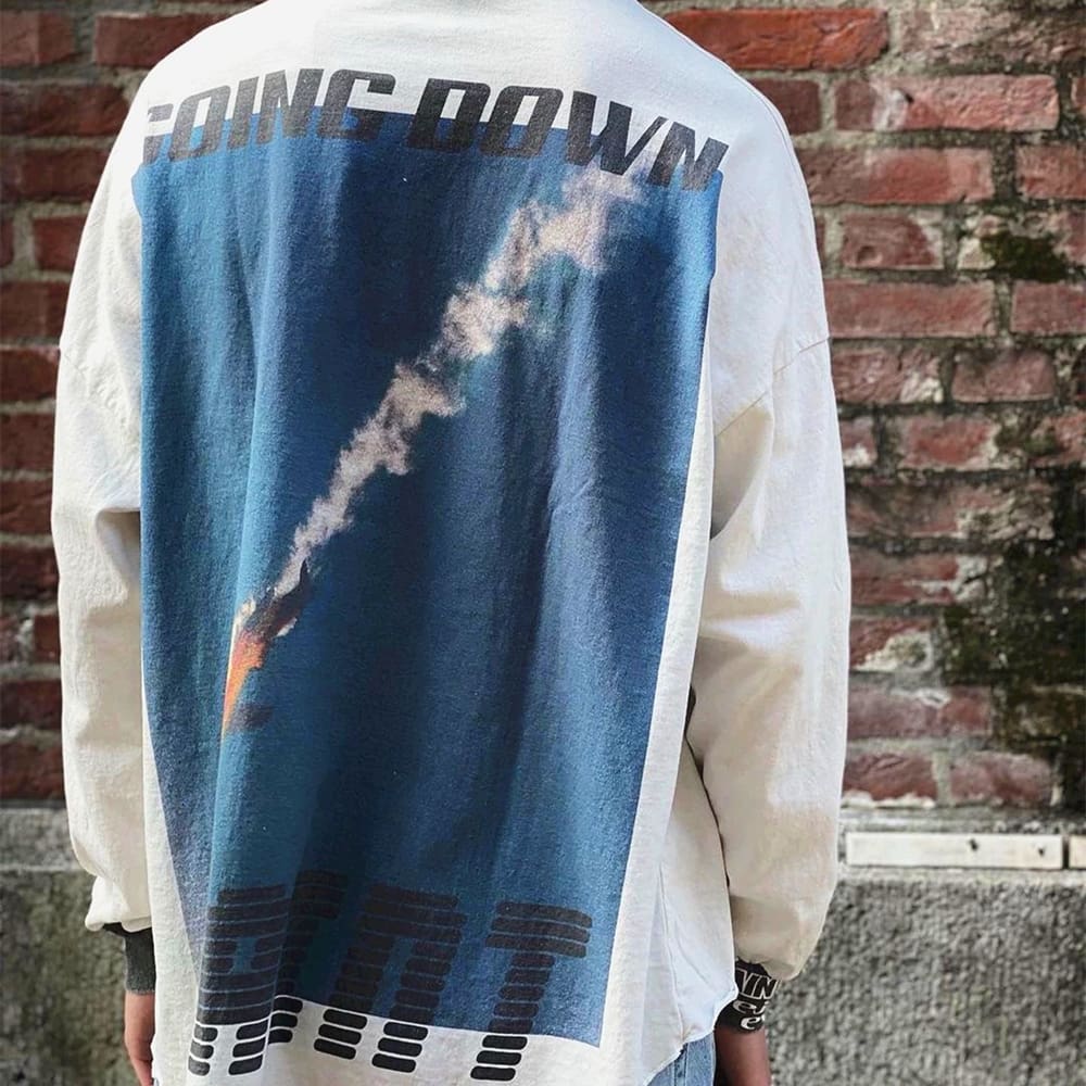 Saint of Michael Aircraft Illustration Loose Long Sleeve T-Shirt