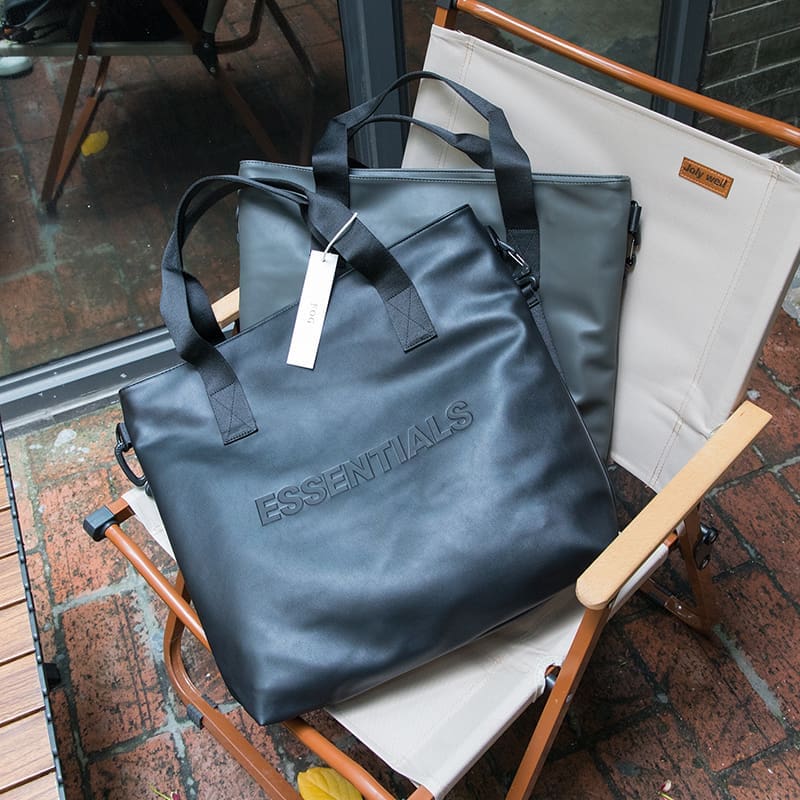 ESSENTIALS Tote Bag Soft Leather Shoulder Bag FOG Computer Handbag for Men and Women