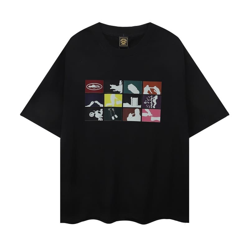 Corteiz Devil Island Graffiti Print T-Shirt for Men and Women High Street Retro Style