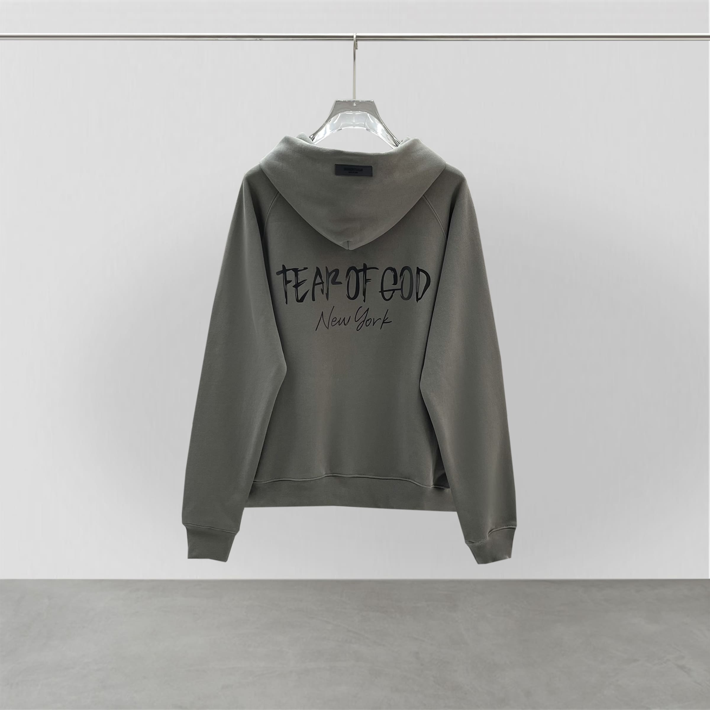Essentials Double Line Fog Velvet Padded Hooded Sweatshirt