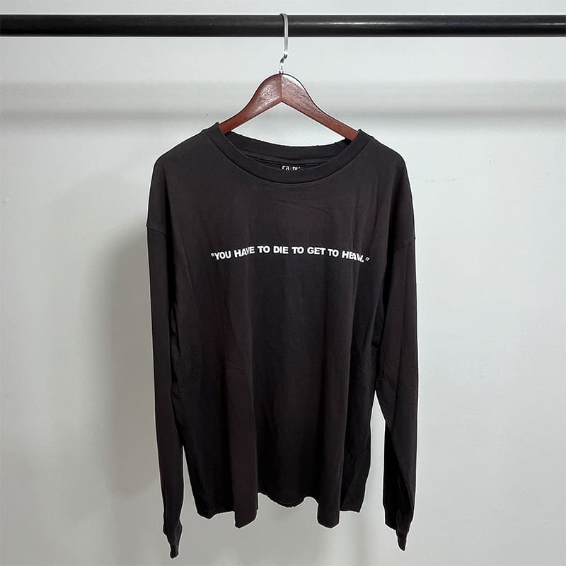 Saint Michael American-Style Distressed Long-Sleeved T-Shirt for Men and Women