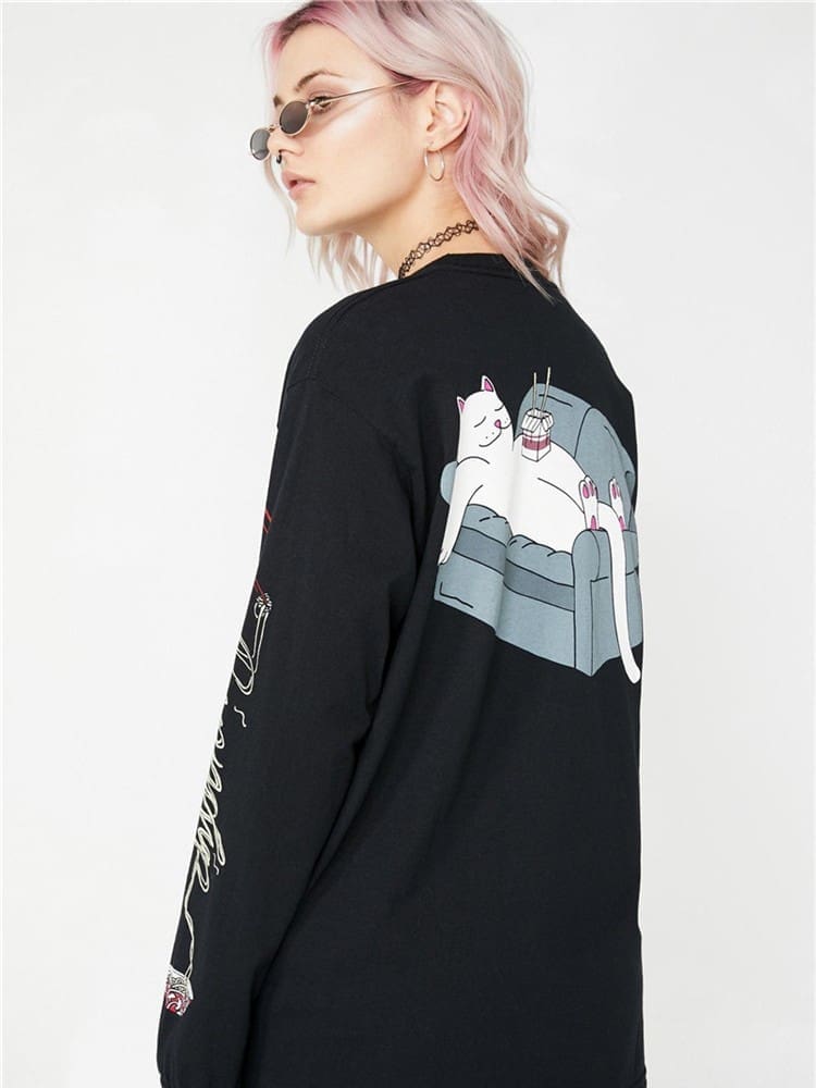 Ripndip Middle Finger Cat Long Sleeve Tee