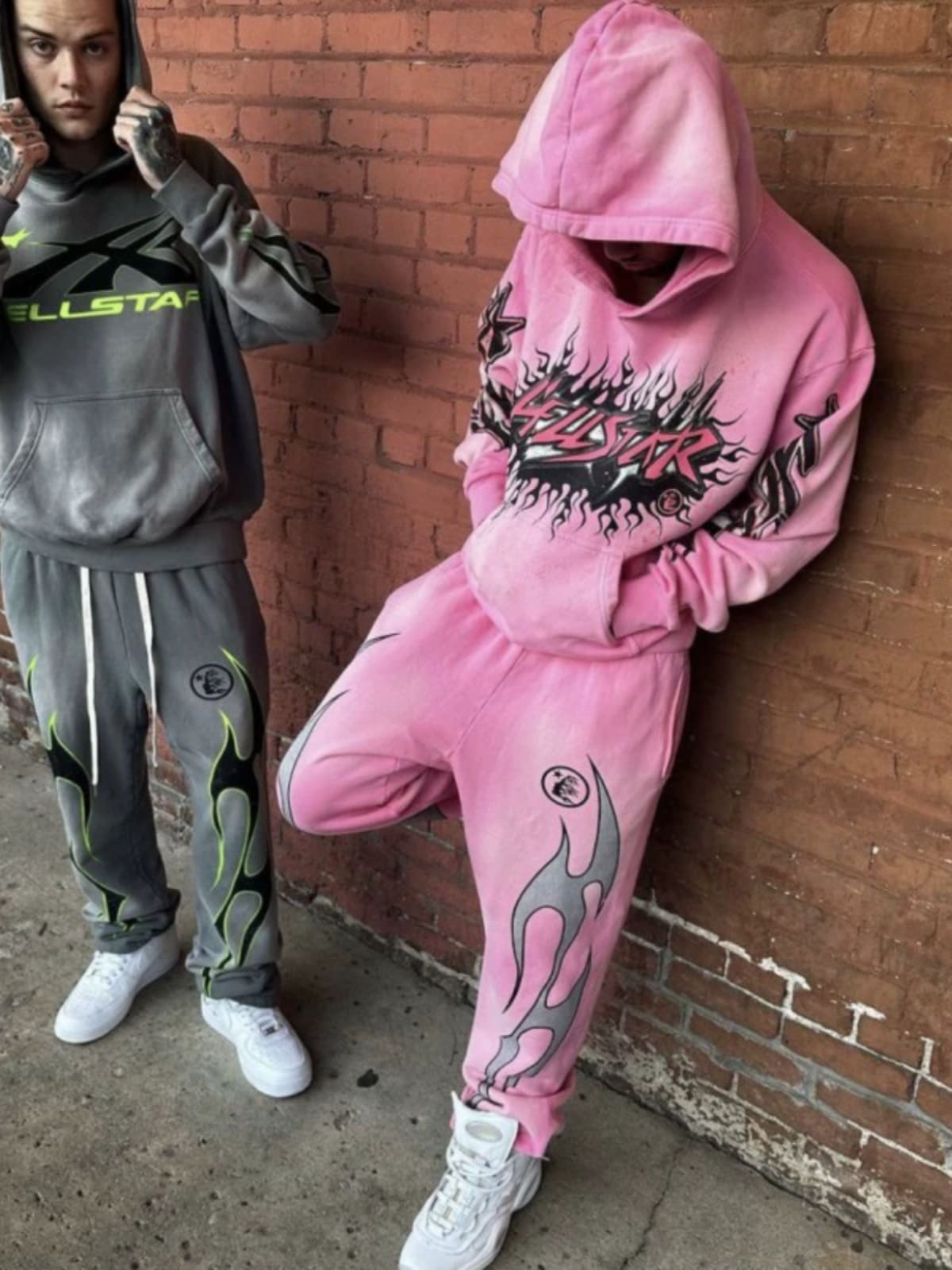 H*lst*r vintage hoodie mud-dyed washed sweater for men and women