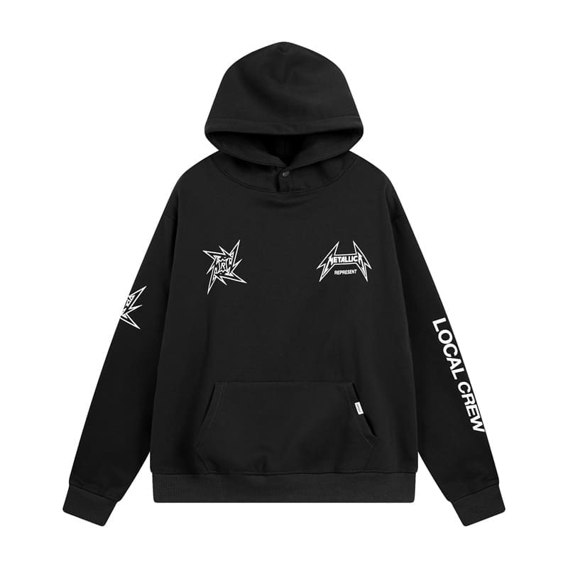 Represent Metal Band Letter Print Hoodie and Fleece Trousers Set