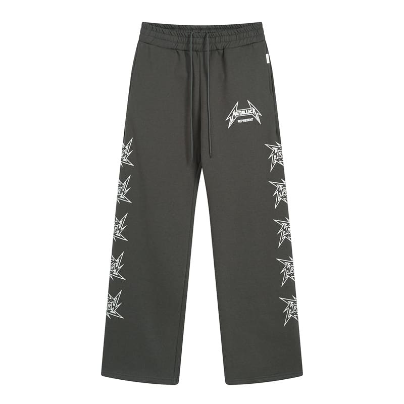 Represent Metal Band Letter Print Hoodie and Fleece Trousers Set