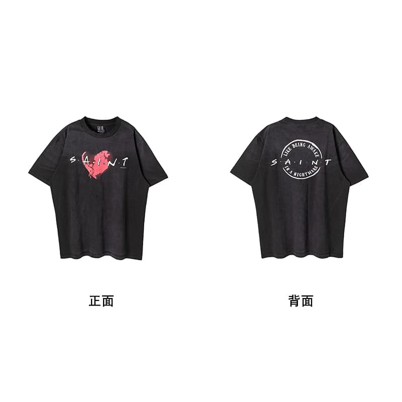 Saint Michael Vintage Short-Sleeved T-Shirt European Hip Hop Niche Style