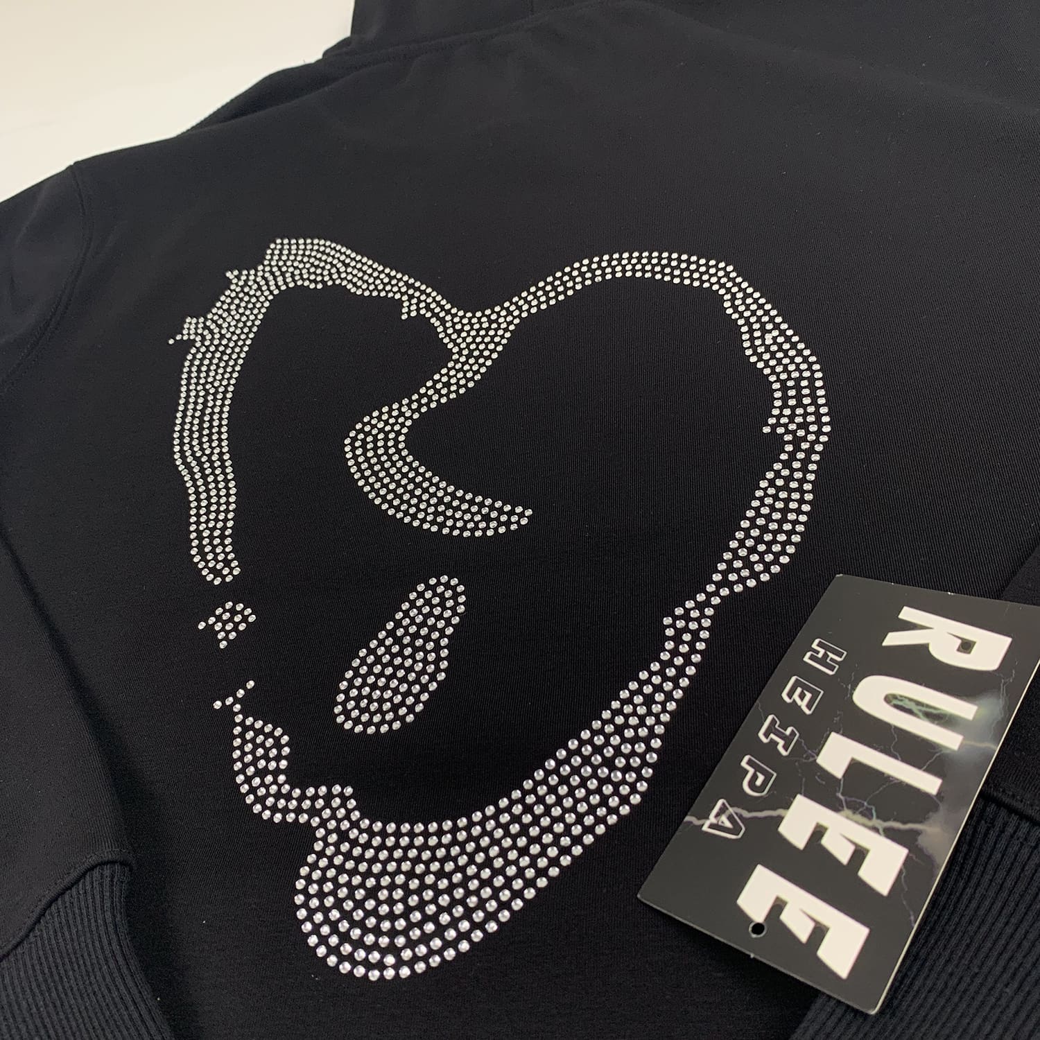 Xxx Revenge Style Black Rhinestone Hoodie