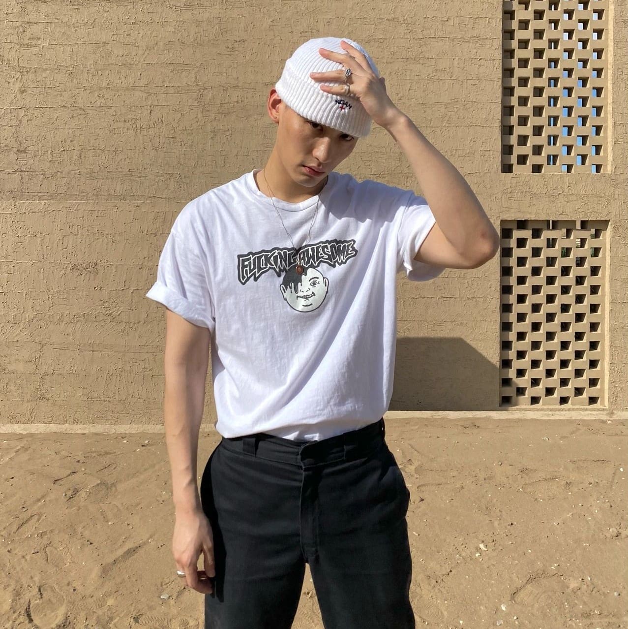 Noah Trach Cross Knitted Hat