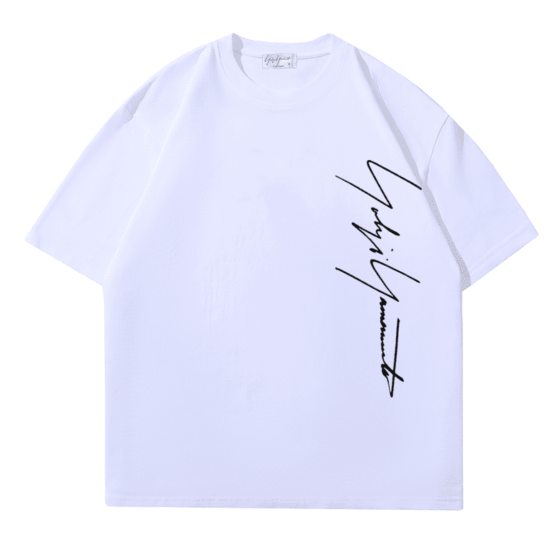 Yohji Yamamoto Vertical Signature Logo Tee
