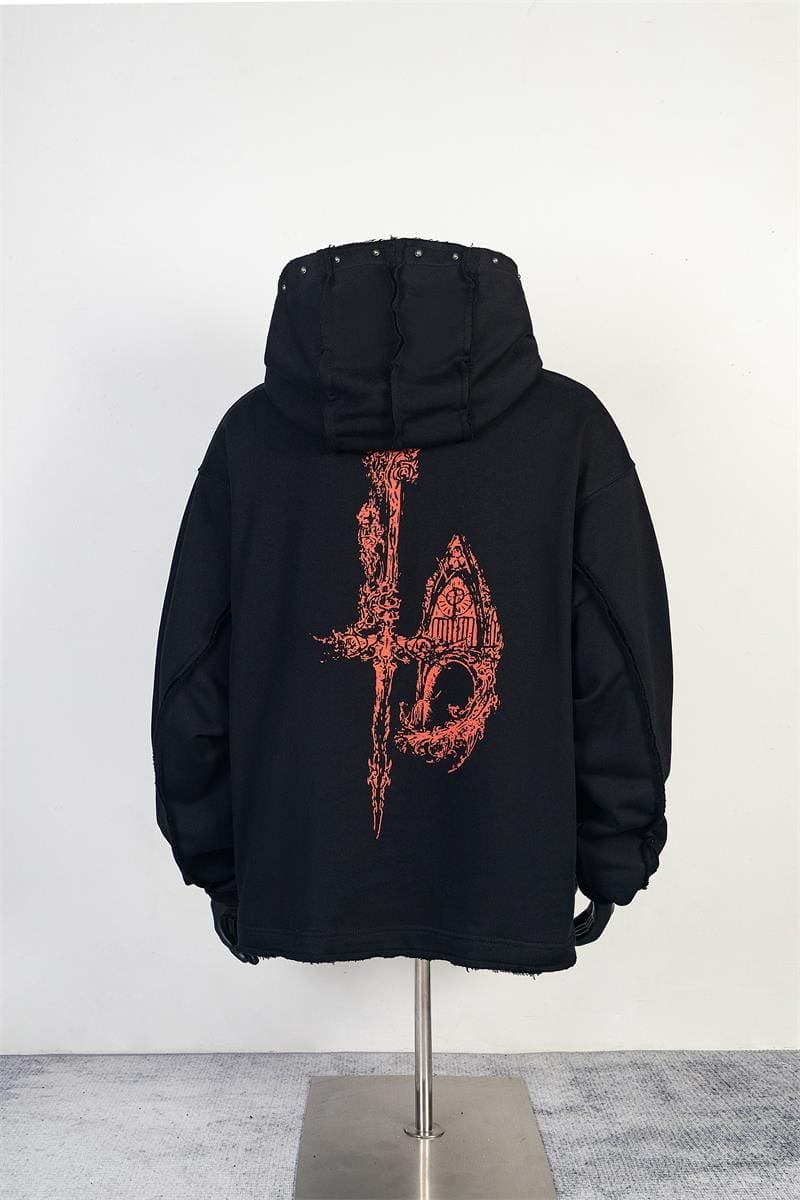 Thug Club Skeleton Dragon Print Hoodie