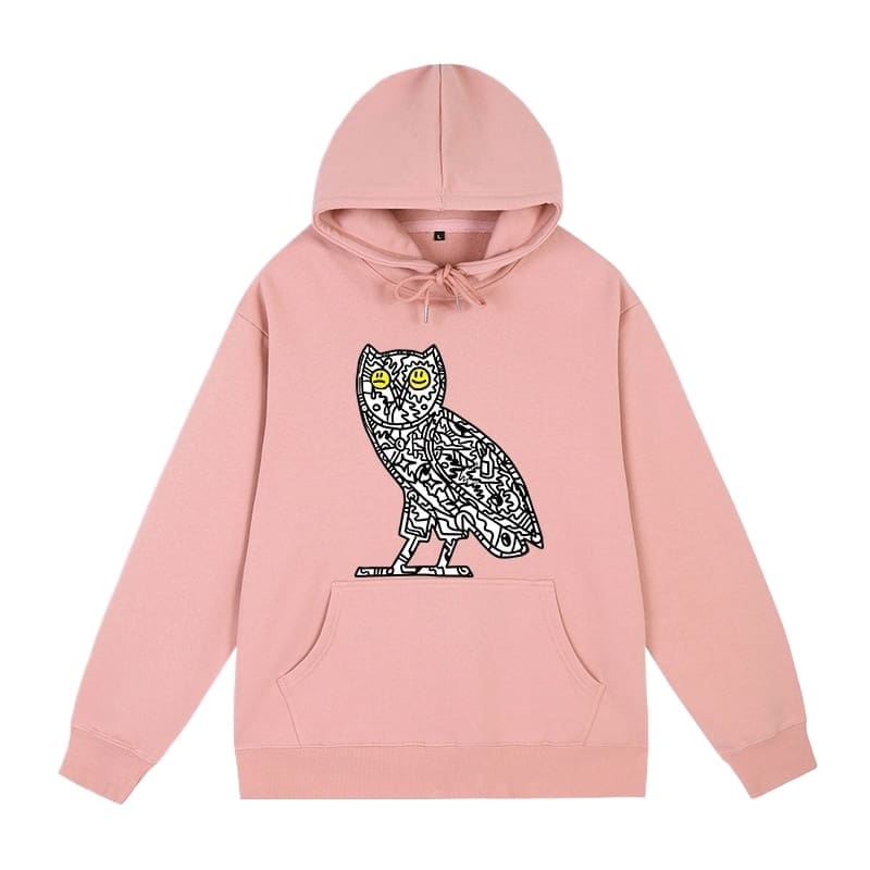 owl smiley F**e ovo hooded sweater