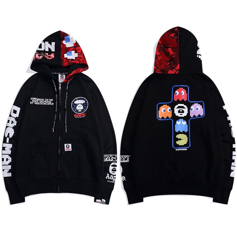 AAPE Cartoon Printed Round Neck Sweater for Men and Women