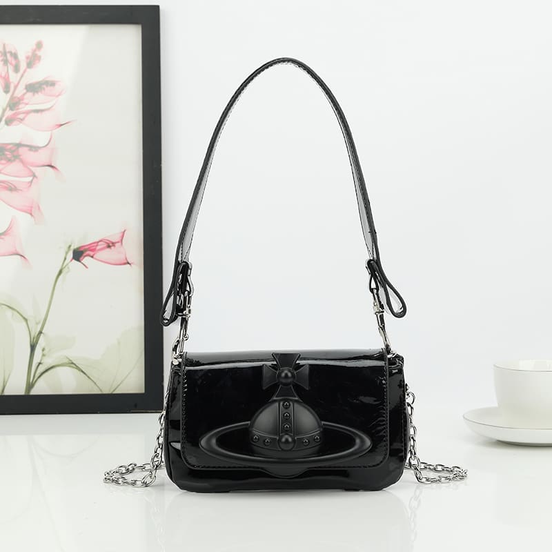 u1u1enne westwood crocodile pattern small square bag saturn chain shoulder bag