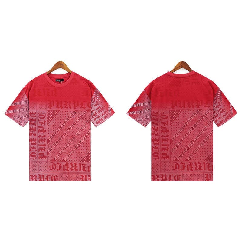 pu*re b*and patchwork logo t-shirt american high street short sleeve