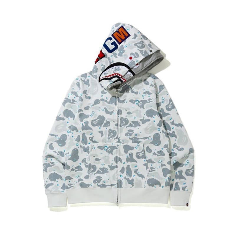 AAPE Ape Head Camouflage Zip Hoodie for Men and Women